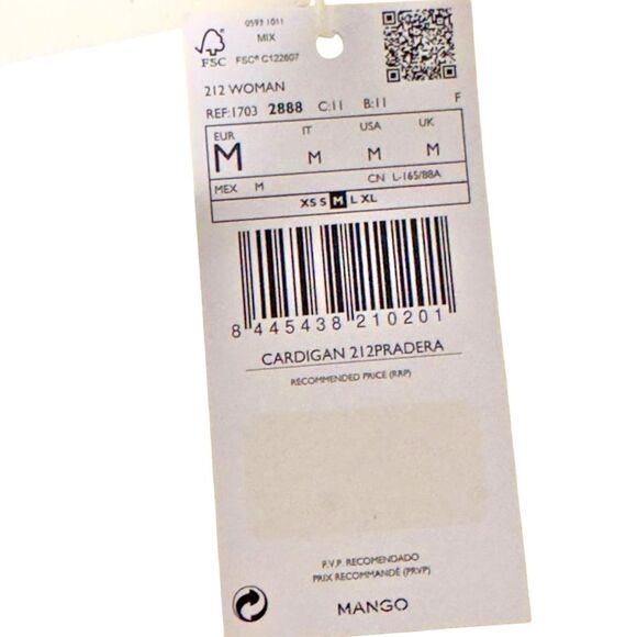 Mango Yellow Floral Embroidery Long Sleeve Knit Cardigan Sweater. Medium. NEW. - Picture 7 of 11